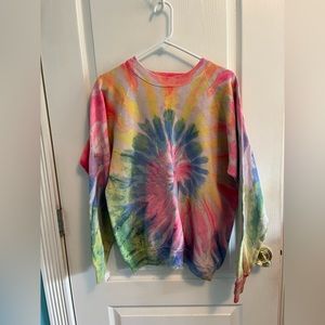 Hanes Fruit of the Loom Vintage Colorful Tie Dye Sweatshirt